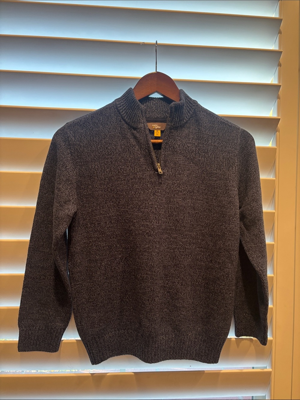 Kids' Half-Zip Sweater Pullover in Heather Navy